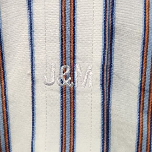 Johnston & Murphy Tailored FitLong Sleeve Button Up Stripe Shirt Mens Size Large - Picture 4 of 6